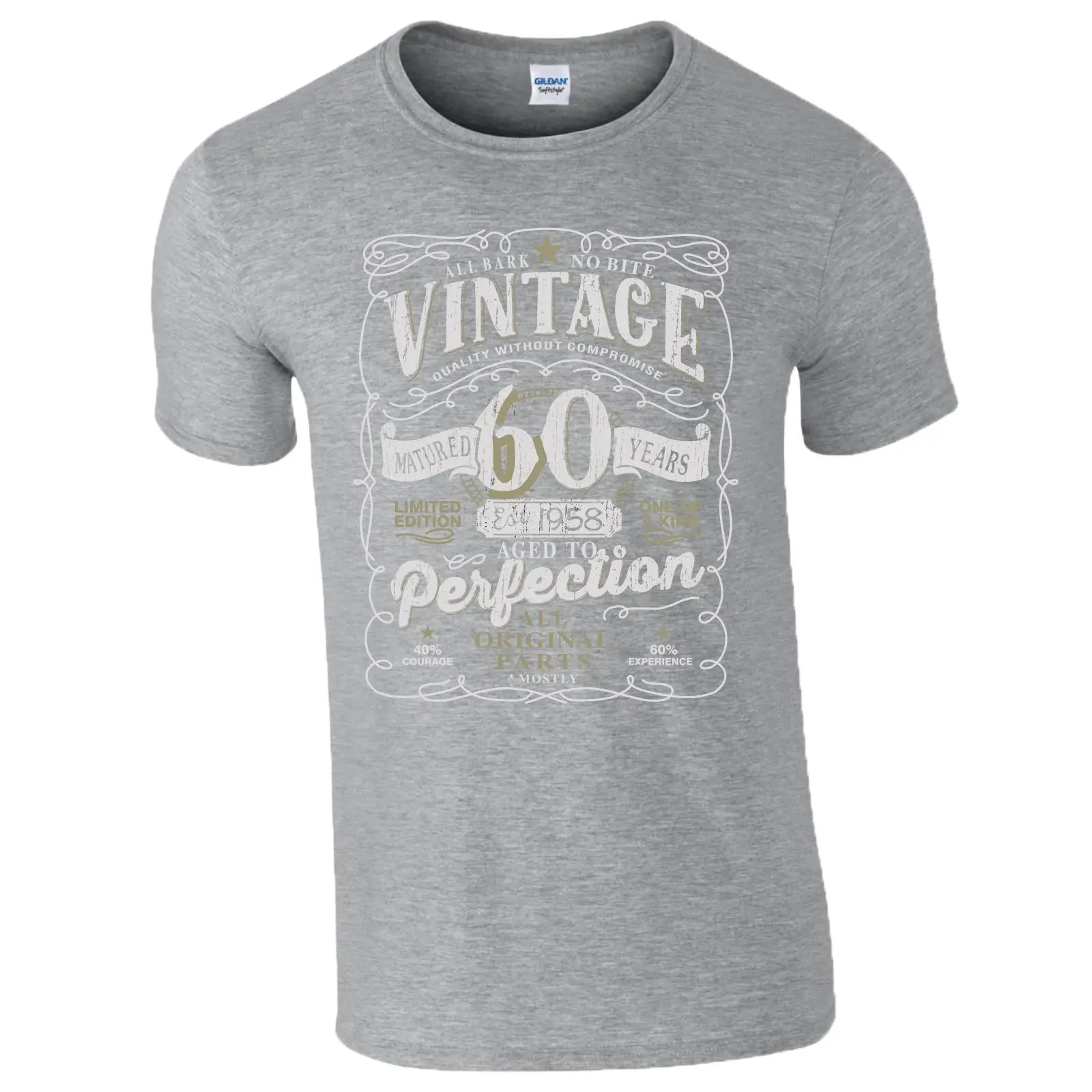 60th Birthday Gift T Shirt Made In 1958 Original Parts 60 Years Mens Ladies Top Fashion Summer Paried Tshirts Tops Tshirt Homme | Мужская