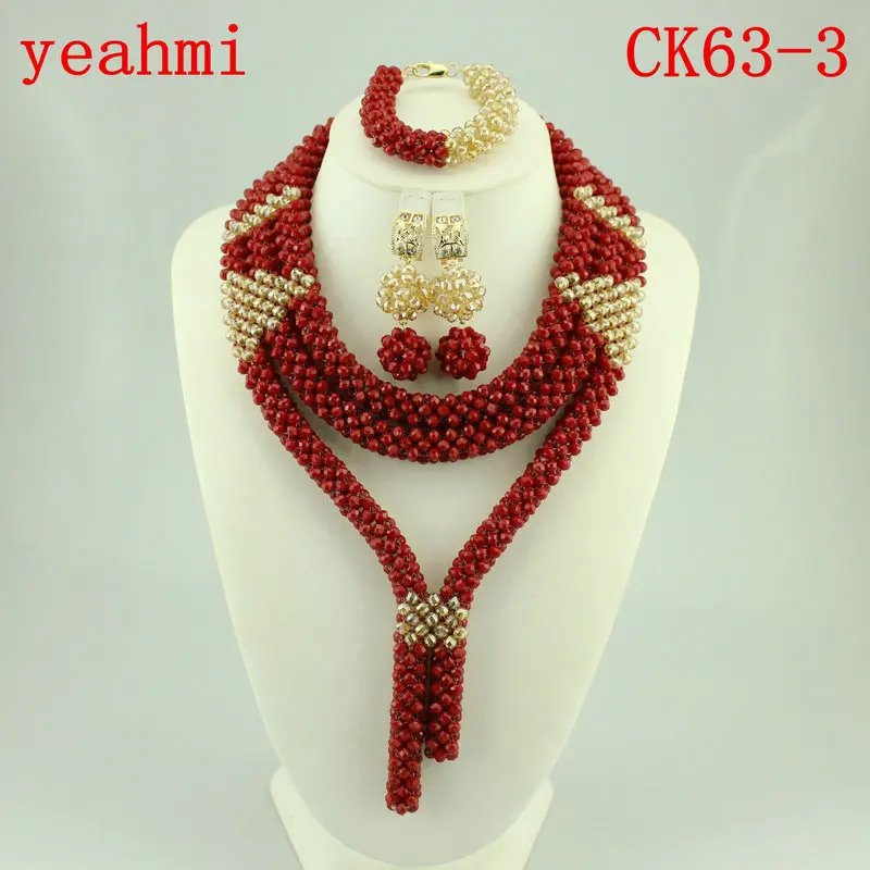 Чудесный Свадебный комплект ювелирных изделий нигерийские Свадебные
