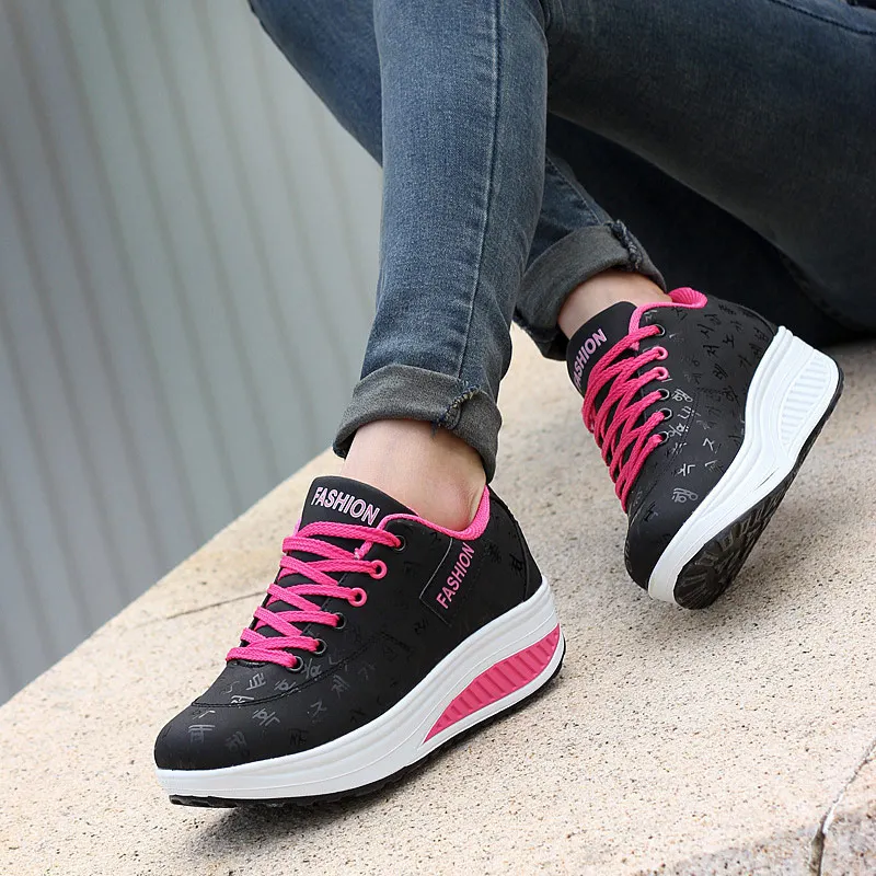 Women sneakers 2022 solid wedge casual shoes woman sneakers women running shoes woman lace-up female sneakers zapatillas mujer