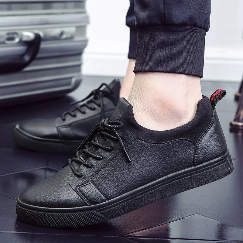 

2019 New Brand Autumn Men Casual Shoes Fashion Footwear Soft Rubber Men Flats Shoes White Lace Up Designer Mens Shoes U2-100