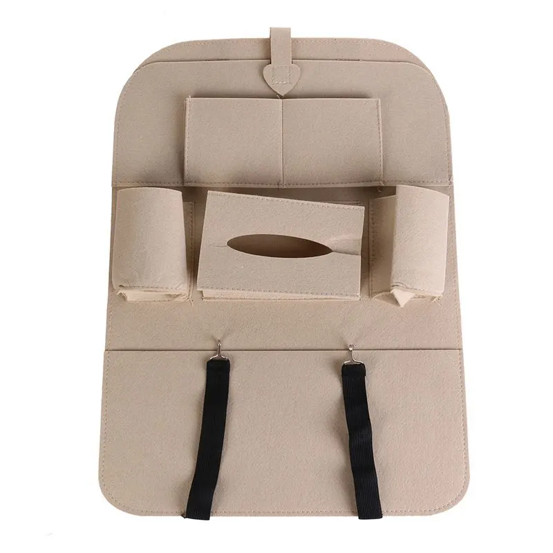 Beige SHUJIN Автомобильная дорожная сумка автомобильный универсальный органайзер на заднее сиденье авто мульти-карманный мусорный ящик для хранения карманного контейнера - Цвет: Beige