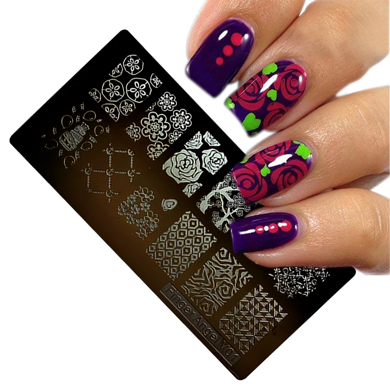 Пластина для нейл-арт маникюра Konad размером 6*12 см, прямоугольная, для штамповки ногтей.