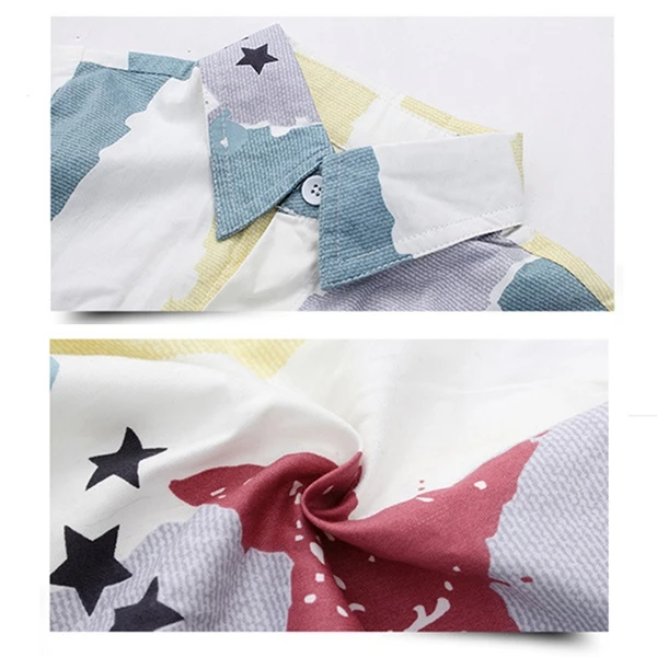 Мода Весна Лето Мальчики Рубашки для Детей С Длинным Рукавом Печатных Рубашку