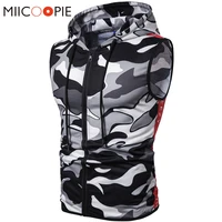 mens tank tops shirt 2019 summer camouflage gyms bodybuilding workout sleeveless hoodies man hooded vest male camo clothing
