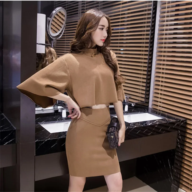 Комплект из 2 предметов Офисная Женская юбка и рубашки осенняя Элегантная блузка