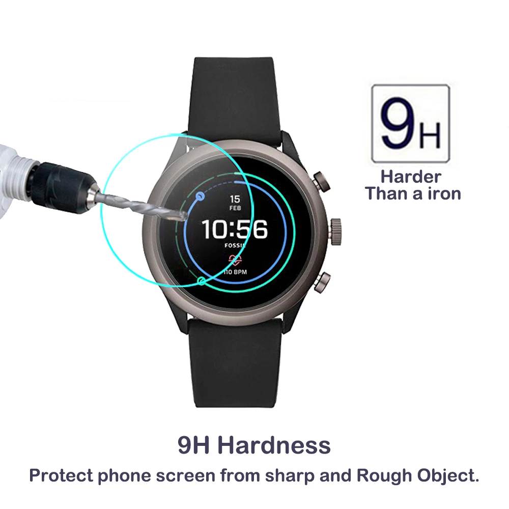 2 упаковки для Fossil Sport Smartwatch мужские часы 43 мм женские и 41 0 3 2.5D 9H закаленное стекло