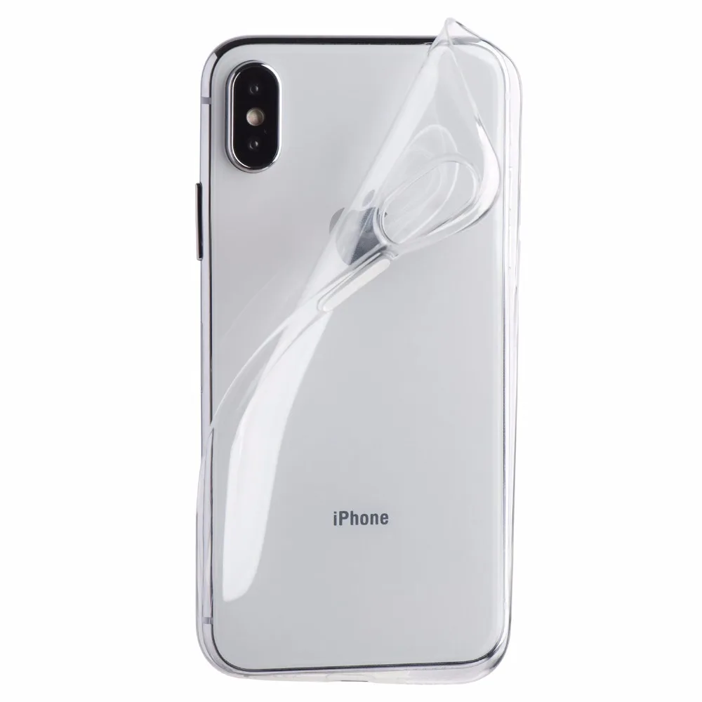 Прозрачный тонкий чехол для Apple iPhone X мягкий тонкие гибкие чехлы из ТПУ задняя