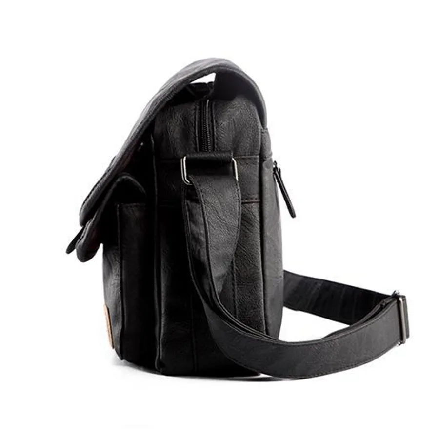 vintage men crossbody bags leather high quality shoulder bag casual brand messenger black travel Laptop |