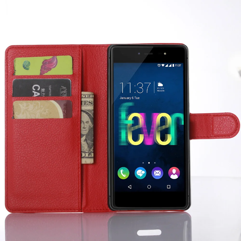 Роскошный защитный чехол для Wiko Fever 4G телефона с подставкой кошелек кожаный