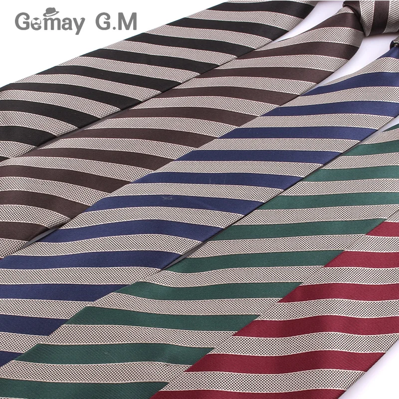 Мужские галстуки в полоску широкие для свадьбы из полиэстера и шелка деловые