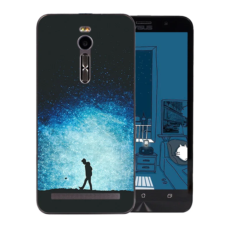 Phone Case for Asus Zenfone 2 ZE551ML Night Sky Pattern TPU Soft Silicon Back Cover 5.5 inch ASUS ZE550ML Matte Capa |