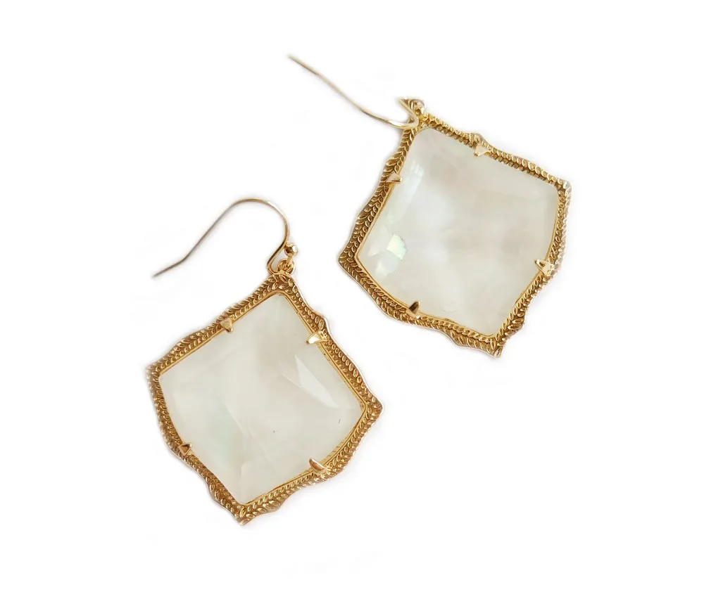 Gold pearl earring Модные висячие серьги-капельки с камушками - Окраска металла: Gold pearl earring
