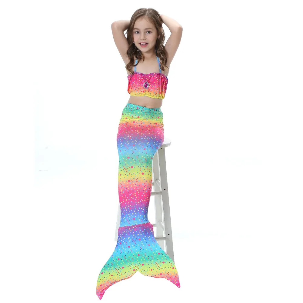 Купальный костюм для девочек радужного цвета с хвостом русалки детский