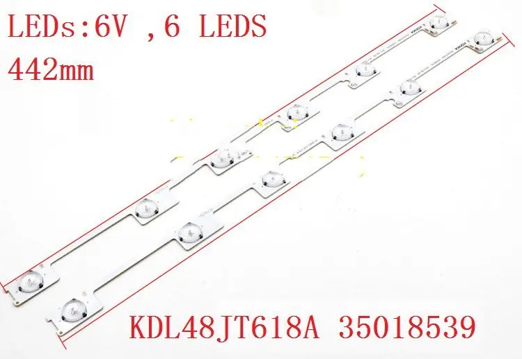 100 Pieces/lot original new LED backlight bar strip for KONKA KDL48JT618A KDL48JT618U 35018539 35018540 6 LEDS(6V) 442mm new