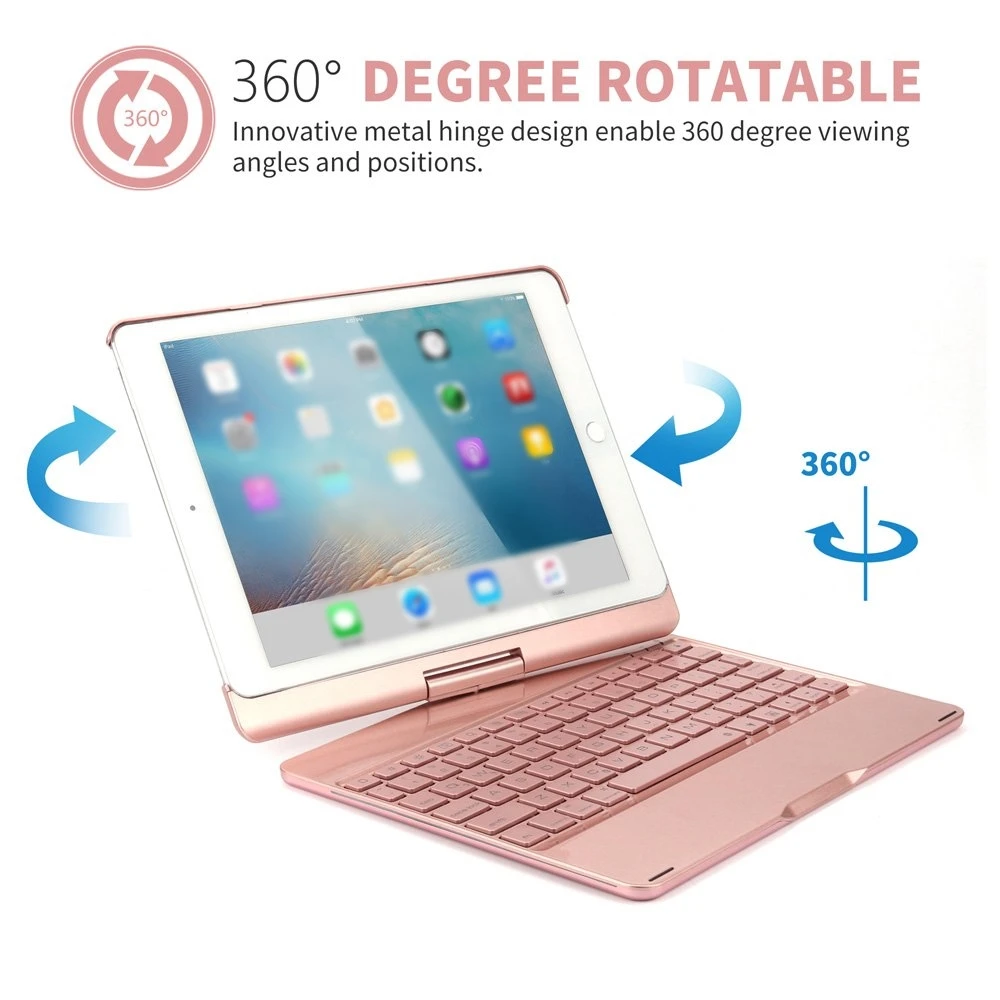 Для iPad 9 7/iPad Pro беспроводная клавиатура случае анимус 7 цветов bluetooth-клавиатура с