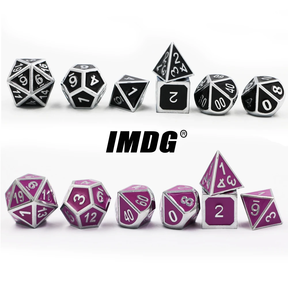 IMDG 7 шт./компл. креативная РПГ игра игральные кости многогранные металлические DND
