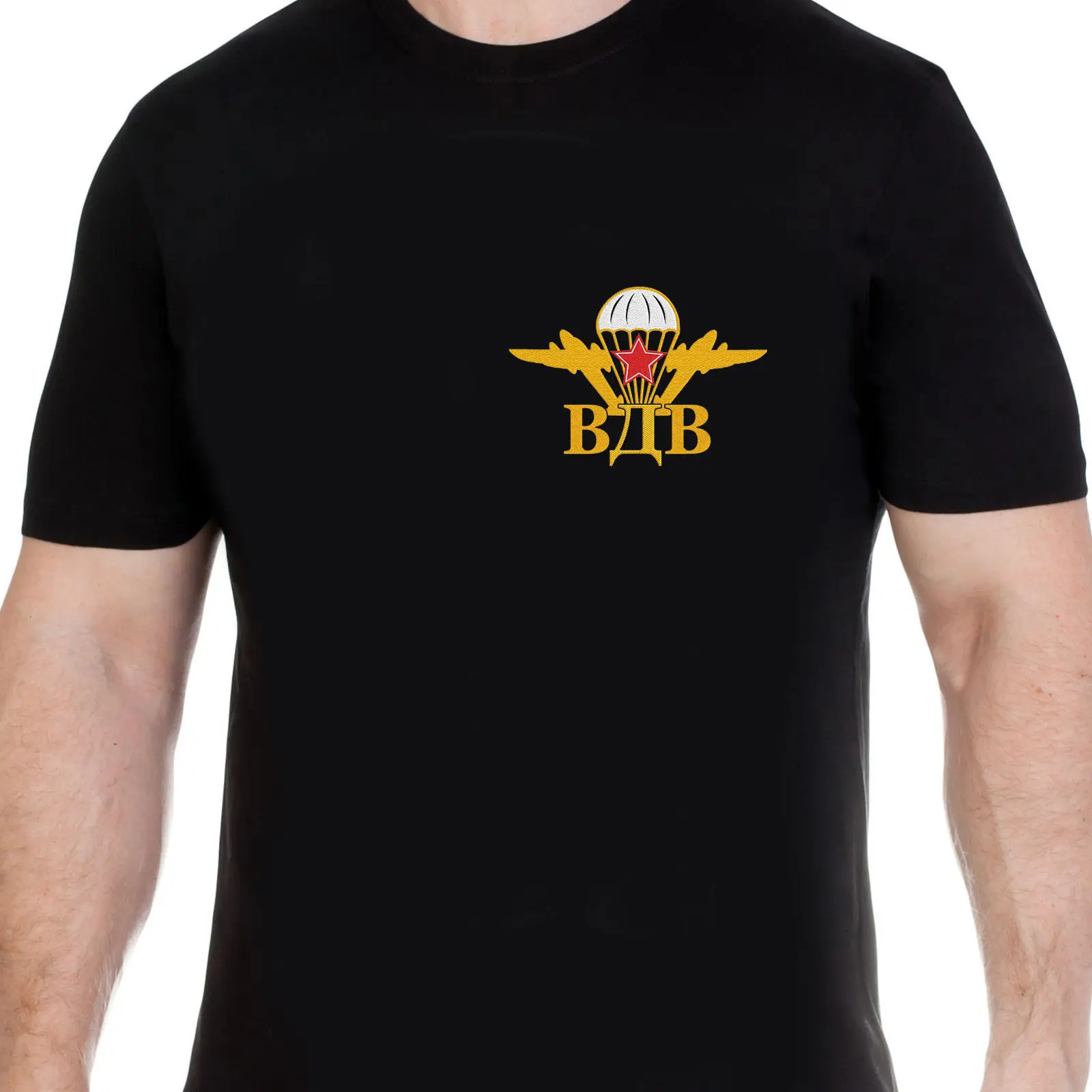 

t-shirt with Russian airborn T-Shirts russia putin military cult Men's Clothing