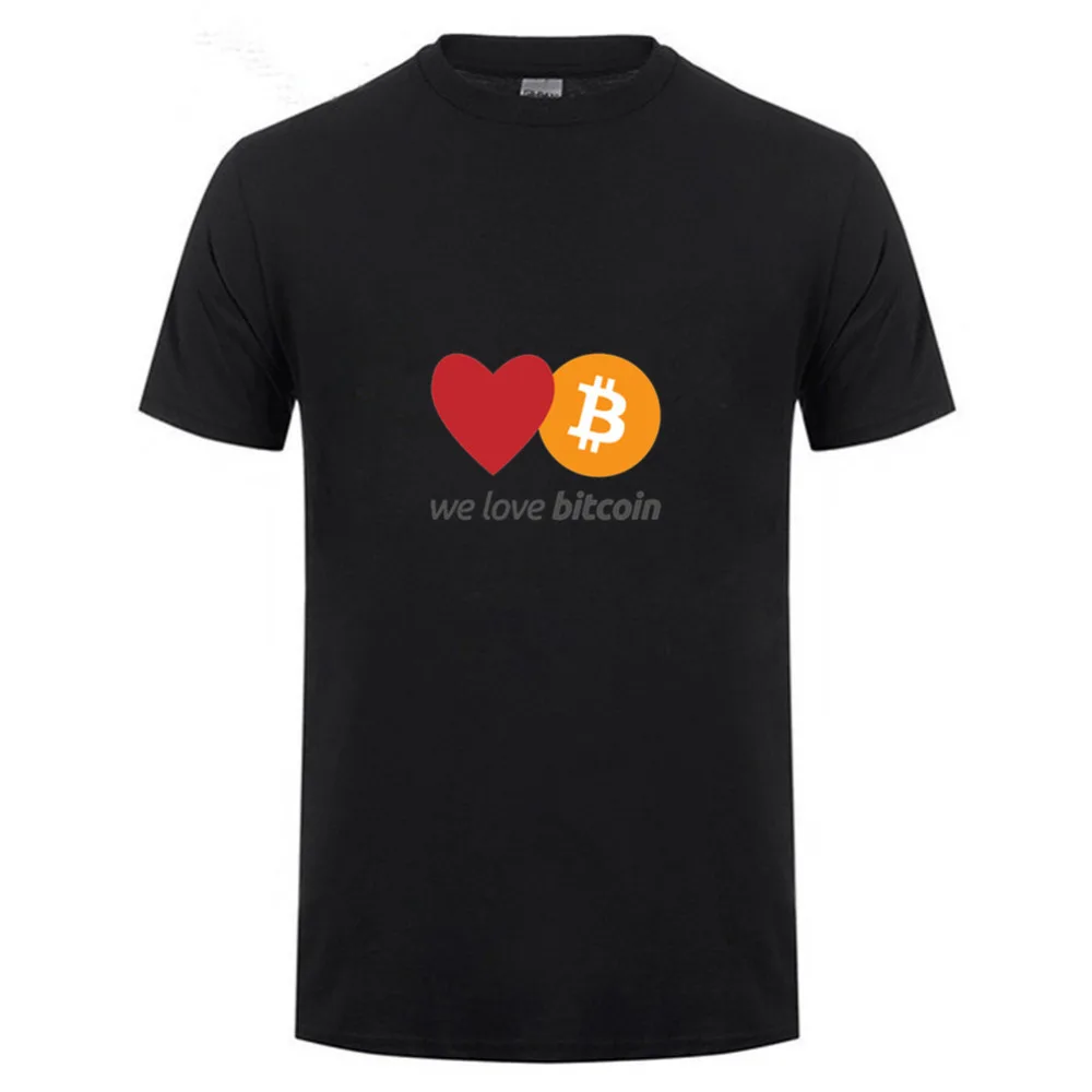 Мы любим два шага Bitcoin Для мужчин футболка 2018 Креативный дизайн Биткоин с