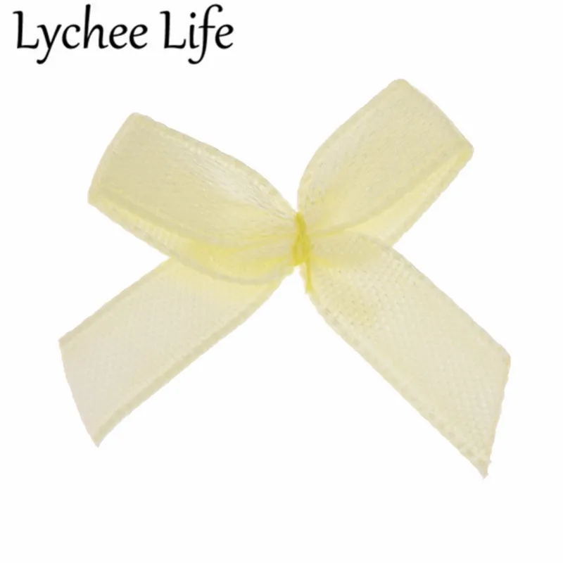 Lychee Life 72 шт. атласная мини-лента с бантом однотонная шелковая лента украшение для