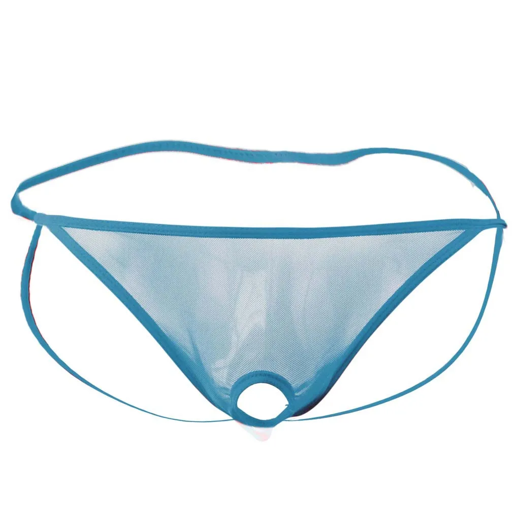 Мужские трусы с открытой передней сеткой G String Pouch нижнее белье фиолетовые