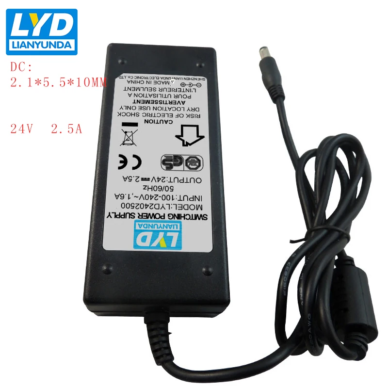 US 24 V/2.5A 5 мм * 2 1 AC-DC адаптер питания для электрического оборудования переключающий