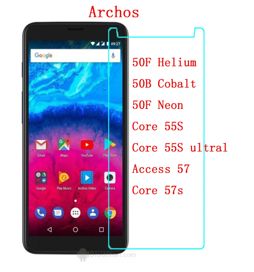 Защитная пленка для Archos 50f неон Core 55S 57s закаленное стекло 50F Helium 50B кобальт ultral