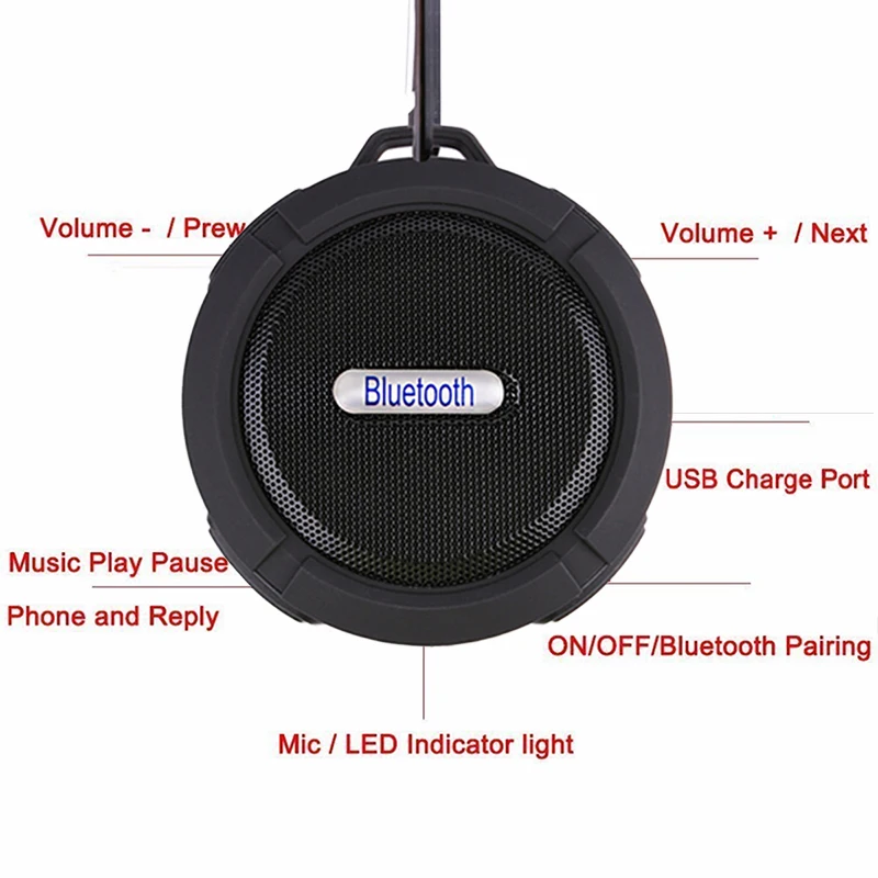 Bluetooth Колонка C6 беспроводная водонепроницаемая с микрофоном|Портативные