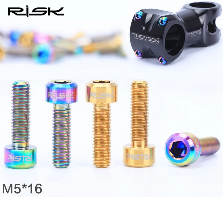 RISK 6 шт. M5 * 16 мм титановые болты для выноса руля велосипеда MTB велосипедный