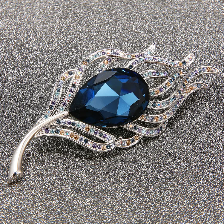 Женские броши в форме цветка, украшенные кристаллами Swarovski, большие броши, Свадебные Заколки для девушек, ювелирные аксессуары, подарок
