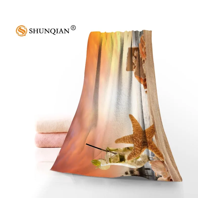 New Custom Seashells Towel Printed Cotton Face/Bath Towels Microfiber Fabric For Kids Men Women Shower | Дом и сад
