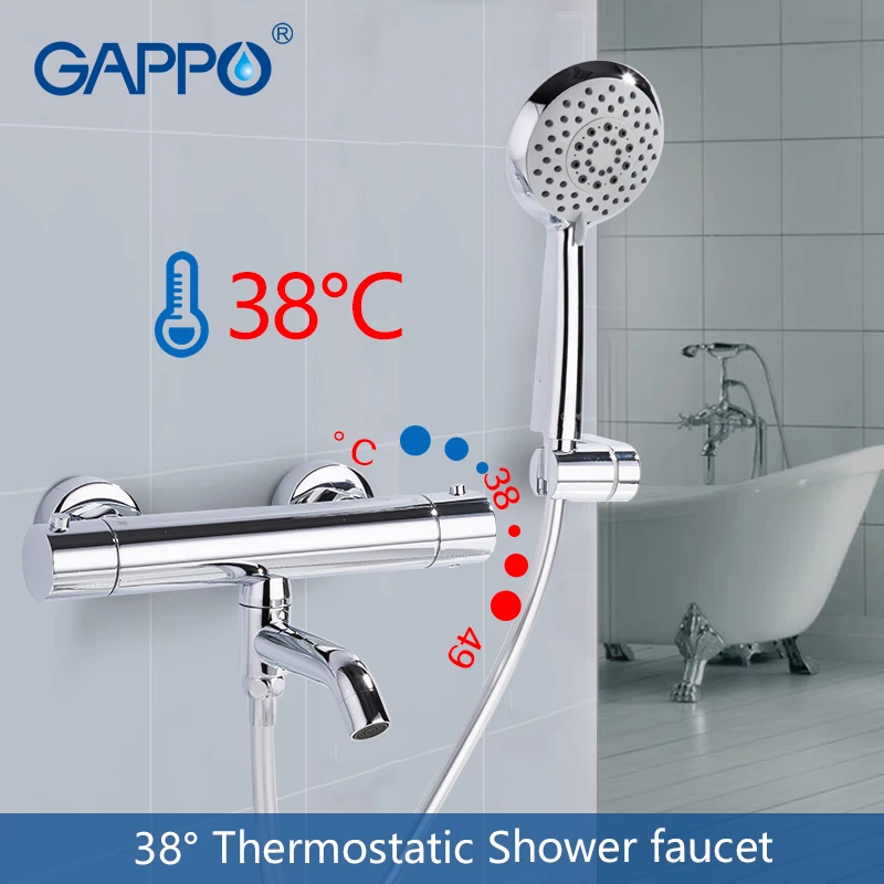 

GAPPO thermostatic Bathtub faucet bathroom Brass mixer chrome shower tap bath shower taps rainfall waterfall faucets Y22724
