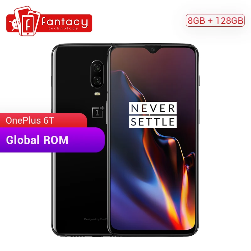 Мобильный телефон с глобальной ПЗУ Oneplus 6 T 6 T 8GB 128GB Snapdragon 845 Octa Core 6,4" на весь экран 19,5: 9 20MP двойная камера