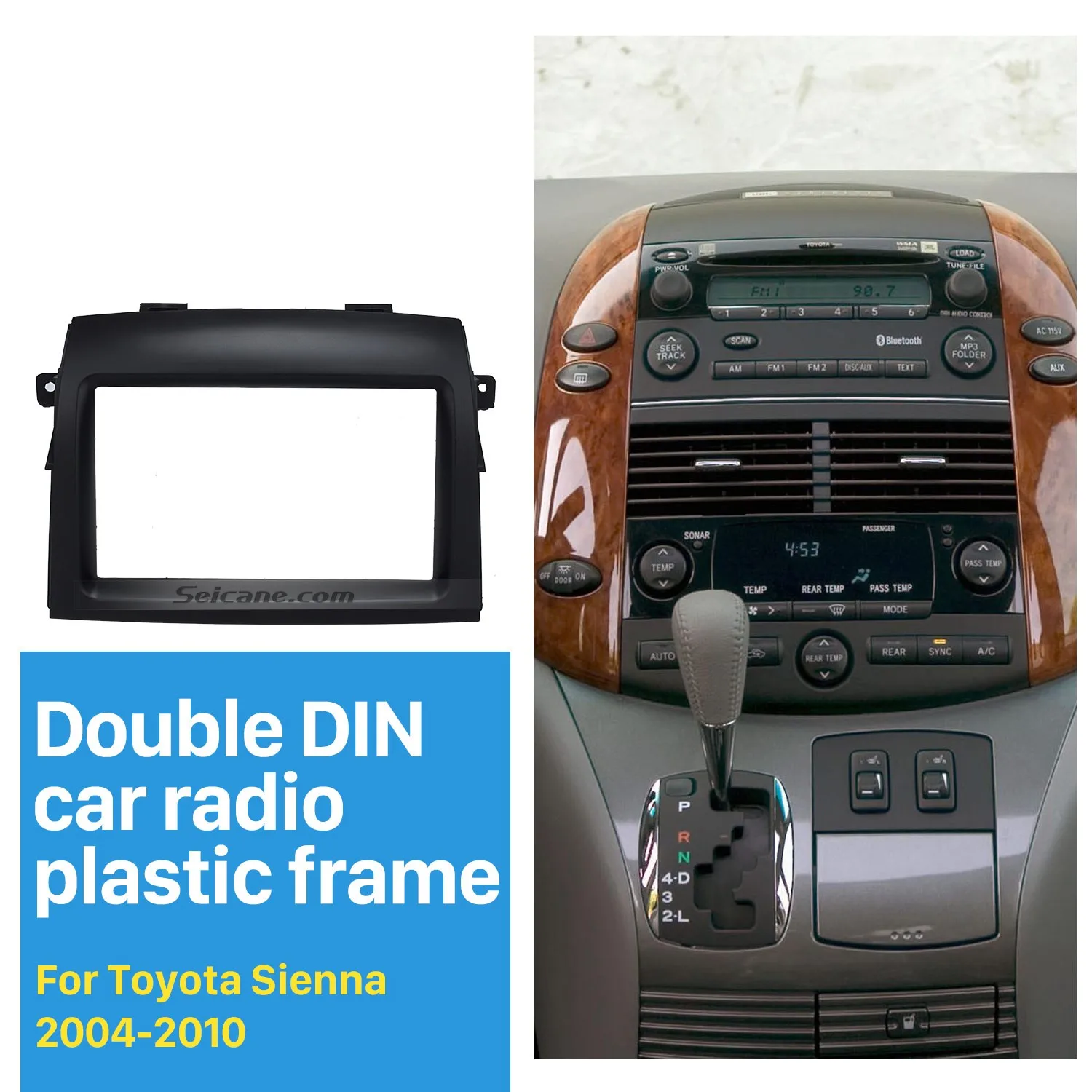 Seicane Car Radio Fascia DVD Frame Dashboard для Toyota Sienna 2004 2005 2006 2007 2008 2009 2010|Панели| |
