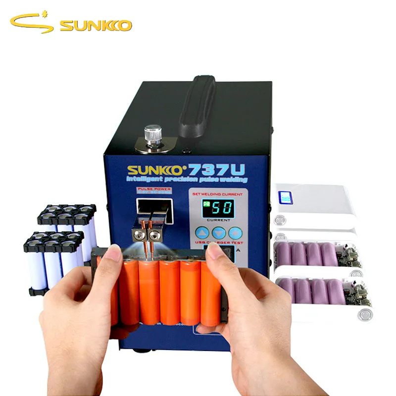 

NEW SUNKKO 737U Spot Welder Machine 2.8KW Double Pulse Battery Spot Welding Machines USB Charging Test 18650 Battery Pack Welder