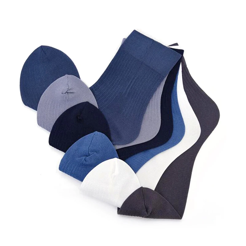 2019 Bamboo Fiber Men's Socks Summer Thin Solid Color Breathable Long Casual Business Soft | Мужская одежда
