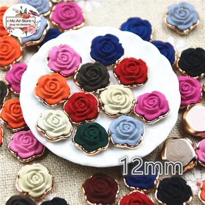 50 шт. 12 мм винтажный многоцветный цветок с основанием из смолы с плоской спинкой Кабошон DIY Ювелирные изделияукрашение для телефона