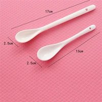 small white long rice dessert soup children spoon set ceramic kitchen table tools tableware kids gift spoons 2pcslot