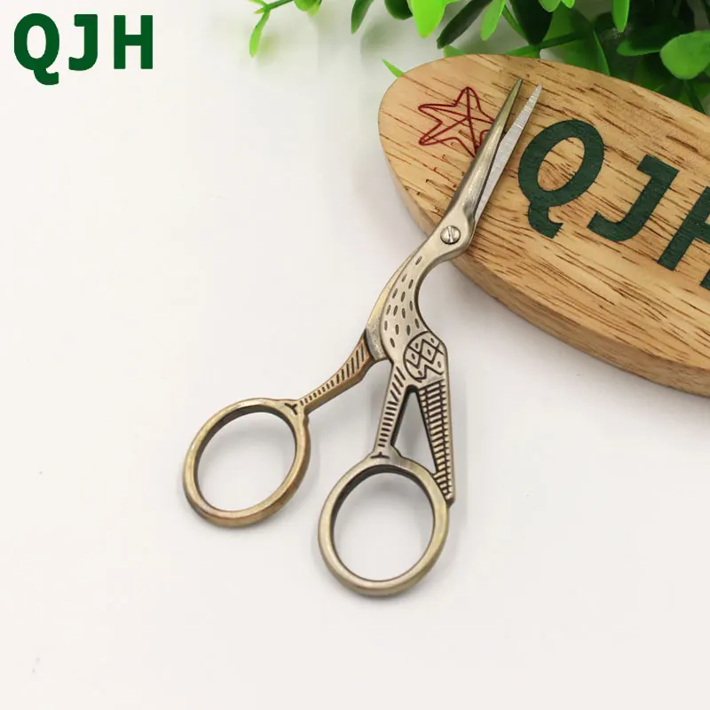 Винтажные ножницы для шитья крестиком QJH бронзовые серебристые золотые из