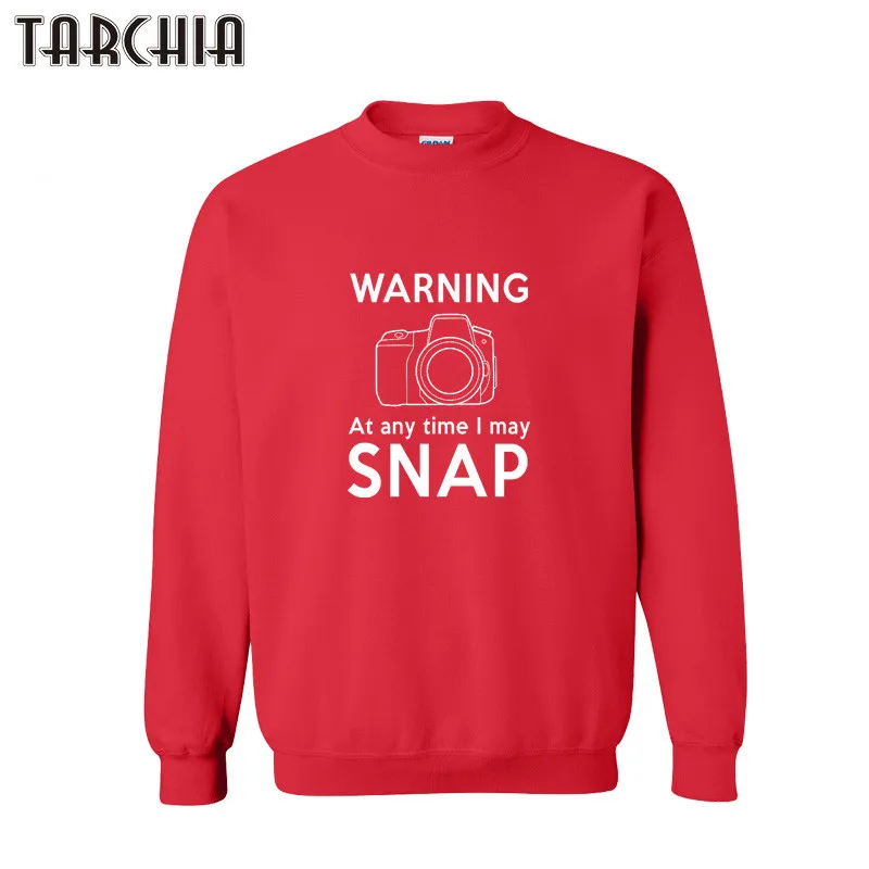 

TARCHIA Men Hip Hop Sweatshirts Man Hoody Pullover Sportswear Clothing 2018 New WARNING SNAP Print Hoodies & Sweatshirts