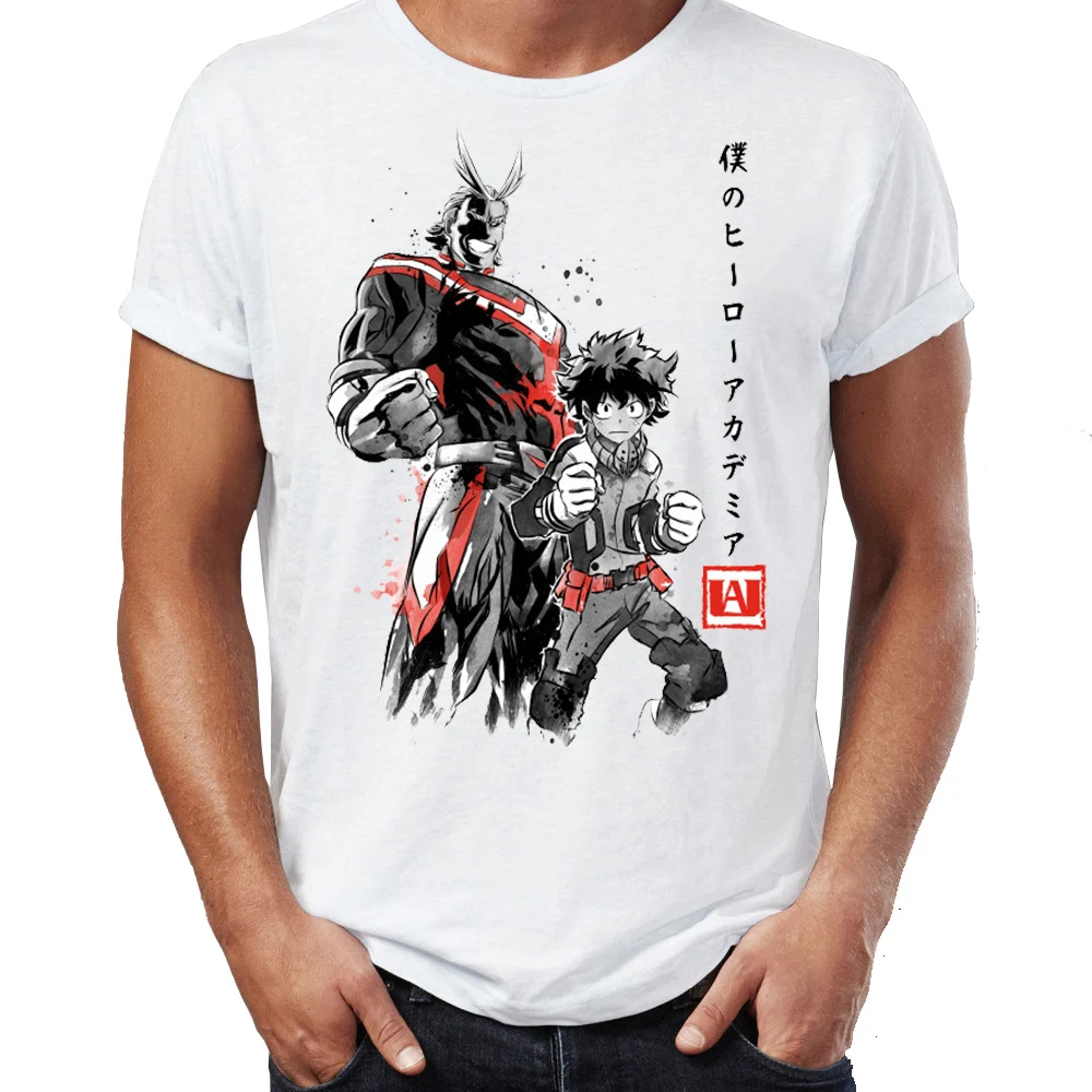 Мужская футболка My Hero моя геройская Академия Deku and All Might Манга Аниме удивительное