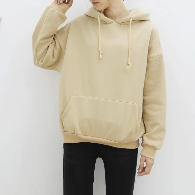 ZQLZ Harajuku Winter Hoodies Women 2018 New Long Sleeve Hooded Casual Kpop Kawaii Cotton Hoodie Femme Loose Pocket Sweatshirt | Женская
