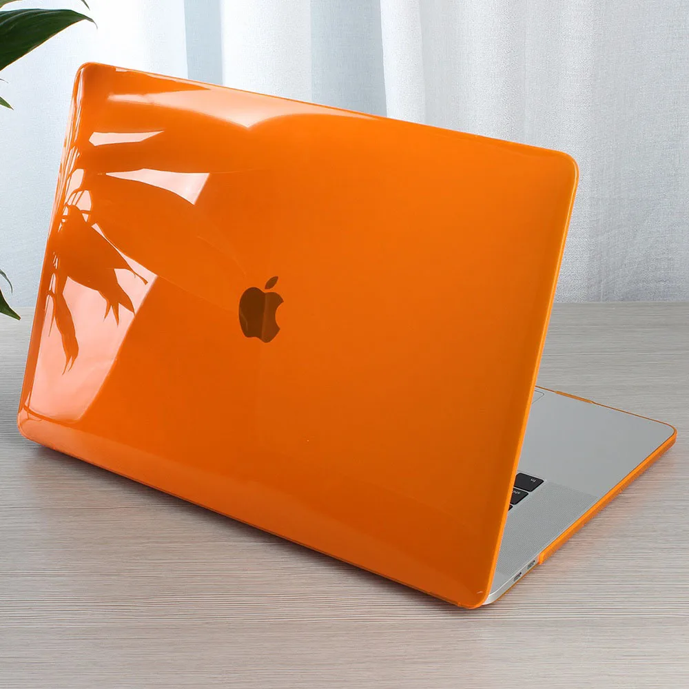 Кристально прозрачный жесткий чехол для защиты Macbook Air retina Pro 13 15 16 Сенсорная панель A2141 A2159 A1706 A1990 AIR 13 A1932 - Цвет: Crystal Orange