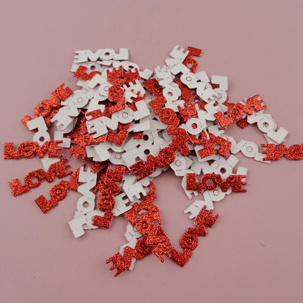 50PCS 8mm*2.8cm glitter words&quotLOVE&quot patches appliques Spacers for DIY bling LOVE | Украшения и аксессуары