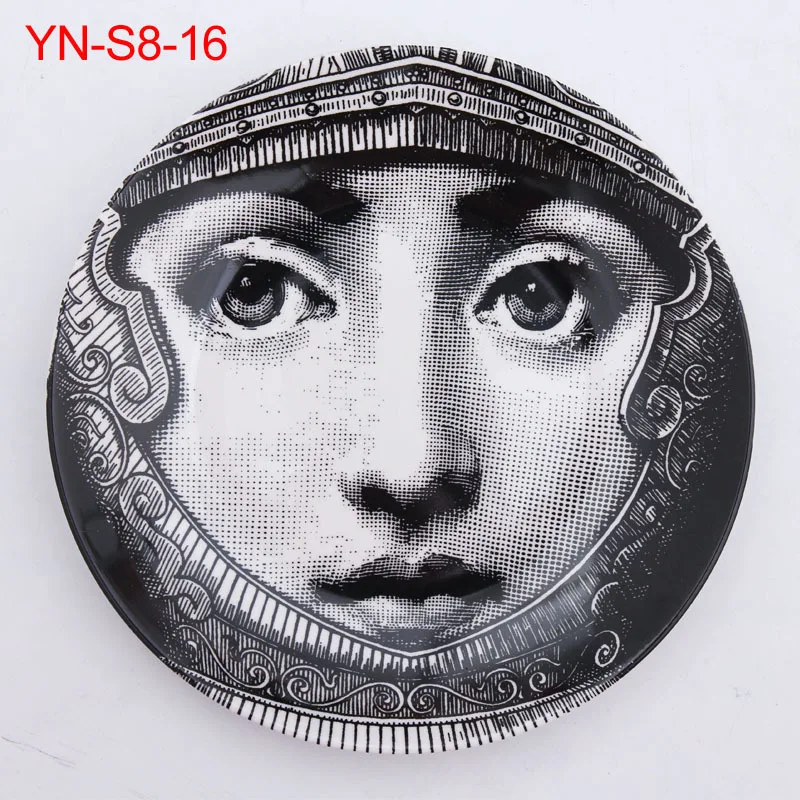 Оригинальность Европа Fornasetti керамические тарелки искусство Стиль украшения повесить стены Еда диск 8 дюйм(ов) 10 дюйм(ов) блюдо - Цвет: 16