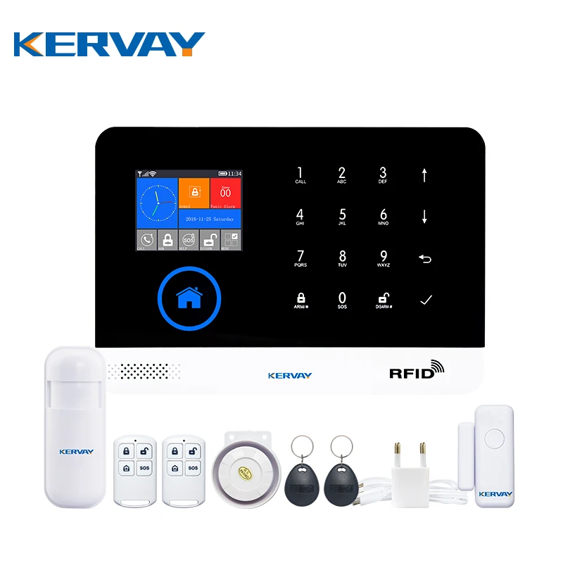 Kervay 3G WI FI RFID gsm дома Охранной Сигнализации Системы с en RU ES PL де переключаемый touch