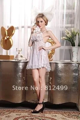 Classic White Sexy Transparent Sling Pajamas Nightdress Lingerie with G string|lingerie shirt|pajama boyspajama sexy |