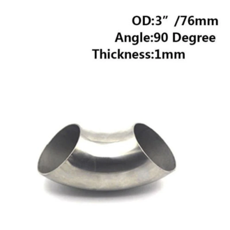 Spiffy 3 ''/76mm 201 нержавеющая сталь 90 градусов изгиб локтя выхлопной