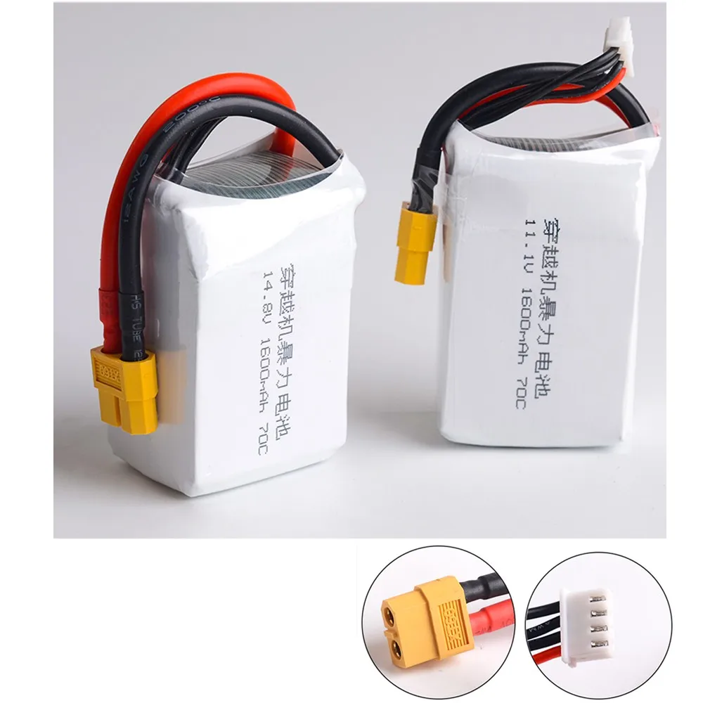 

1pcs Lipo Battery 11.1v /14.8V 1600mAh 70C LiPo Battery 3S 4S For RC Helicopter RC Car Boat Quadcopter Remote Control Toys
