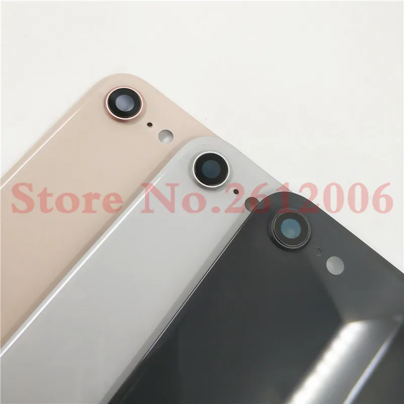 Новое хорошее качество для Apple iPhone 8 задняя крышка батарейного отсека стеклянный корпус чехол+ рамка для камеры объектив+ логотип