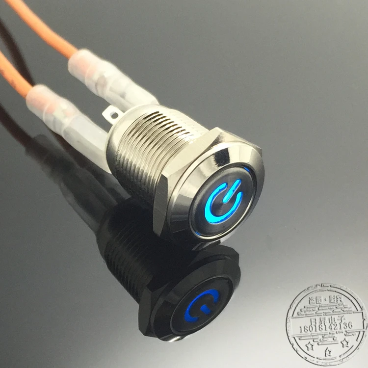 Светильник питания 12 мм симвосветильник металлический кнопочный переключатель